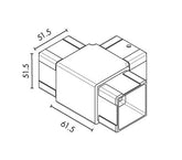 SQ50 RANGE PREMIUM STAINLESS STEEL - SQUARE 50.8MM T JOINER